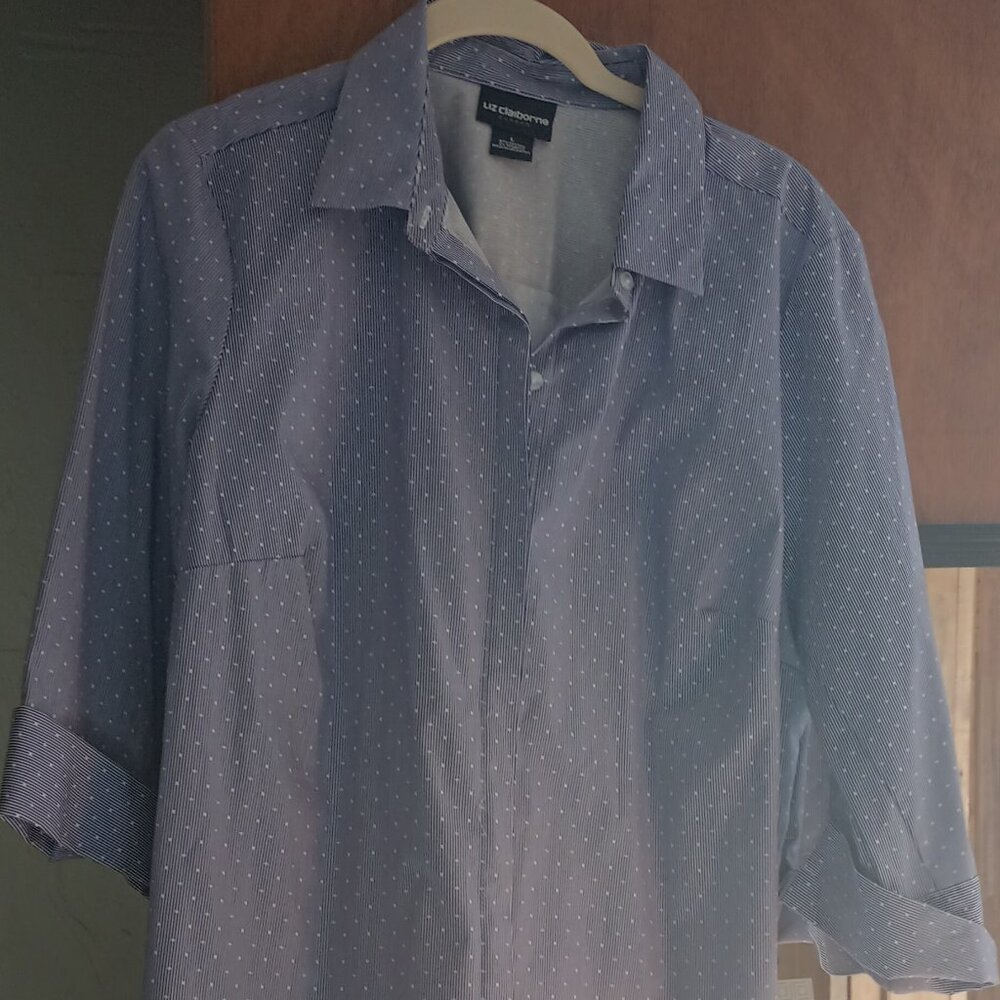 Lavender Polka Dot Fitted Blouse